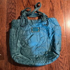 Marc by Marc Jacob’s quilted nylon small tote, teal color. Good condition.
